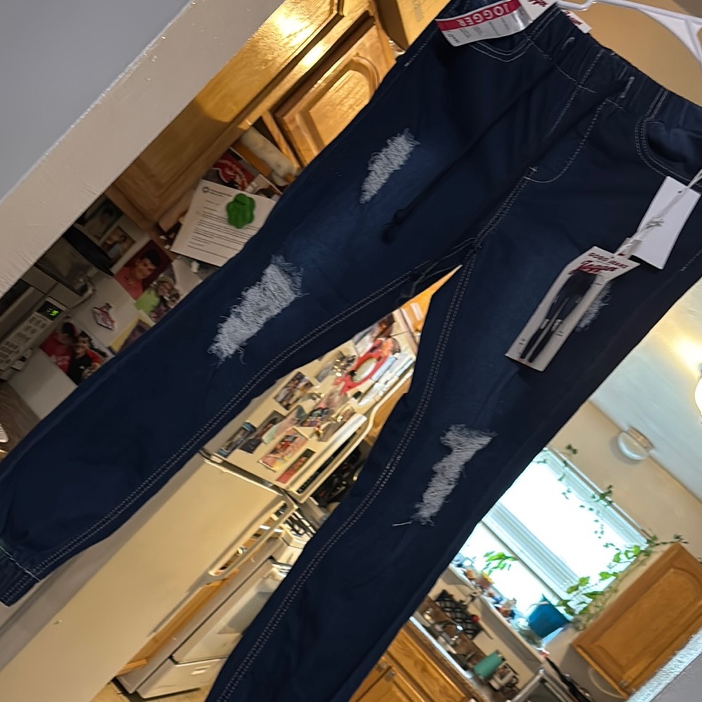 Stylish Distressed Blue Jeans